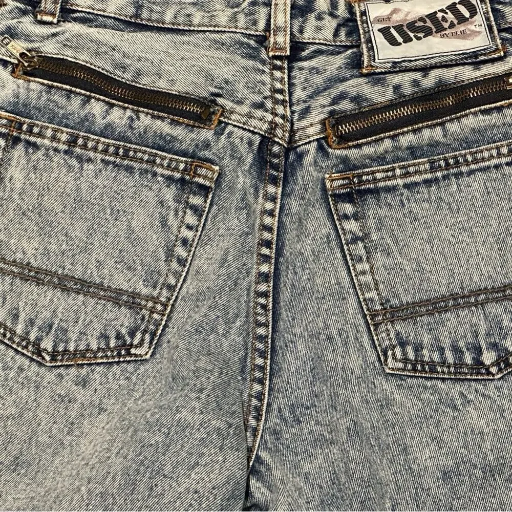 Vintage USED Acid Washed Jeans Snap Close Fly in Womens Size 30 Zipper Ankles - Picture 6 of 10
